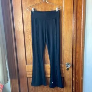 Black Western Fringe Boot Cut Flare Pants with Elastic Waistband sz Small Terez